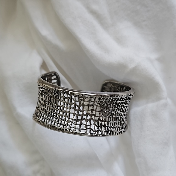 B1625 SILPADA Hammered Silver Mesh Cuff Bracelet - Picture 3 of 5